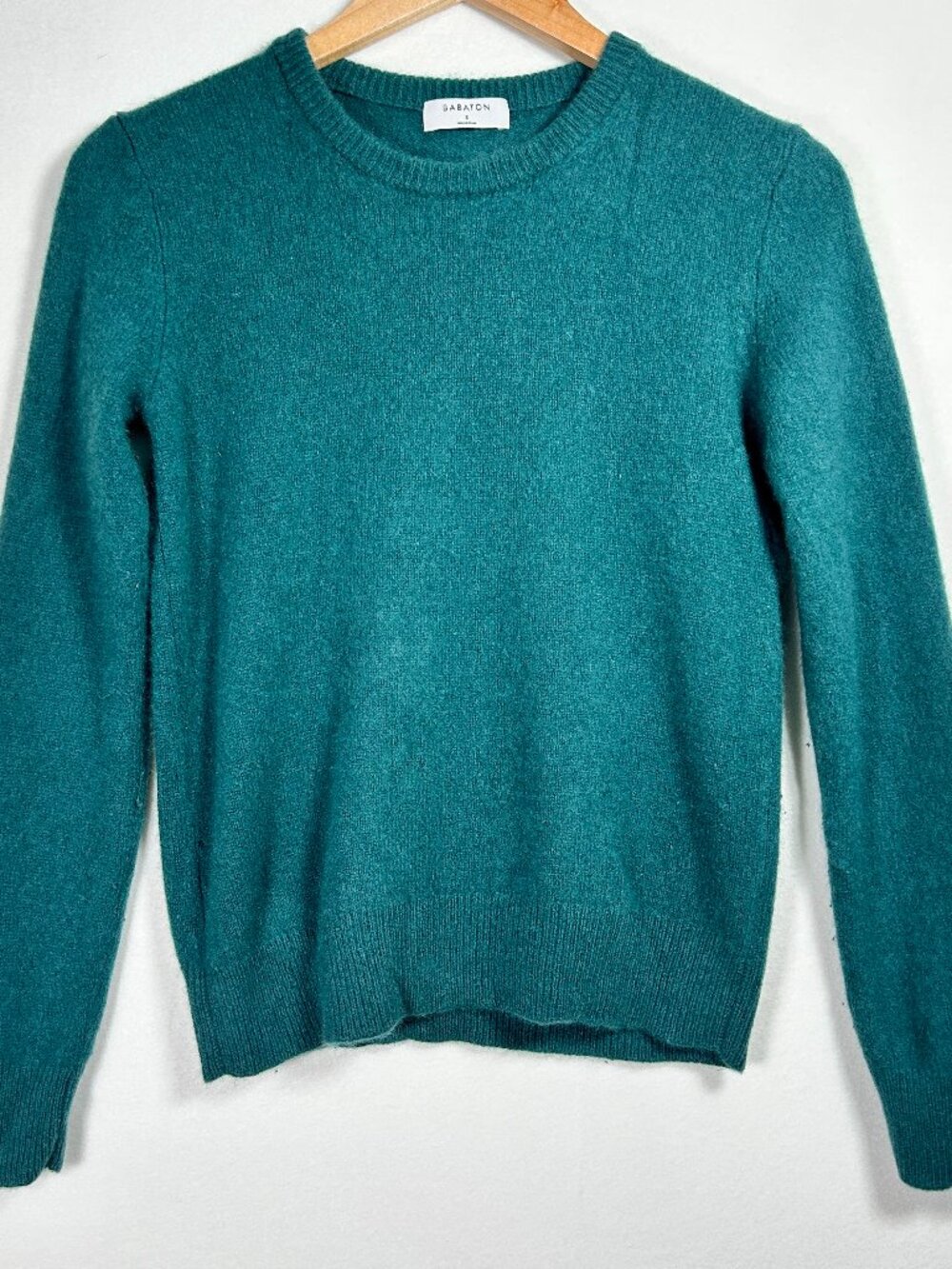Babaton Teal Cashmere Blend Crewneck Knit Sweater size small